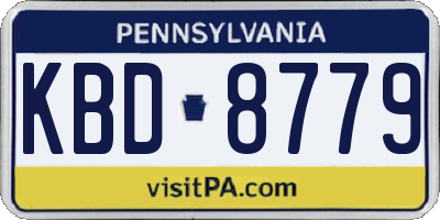 PA license plate KBD8779