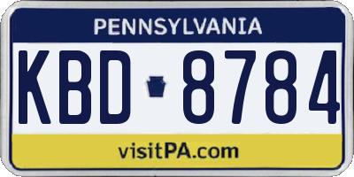 PA license plate KBD8784
