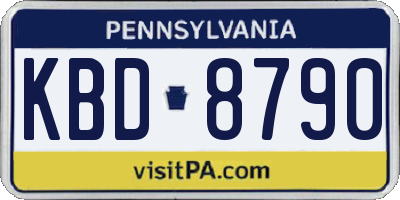 PA license plate KBD8790