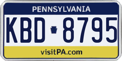 PA license plate KBD8795