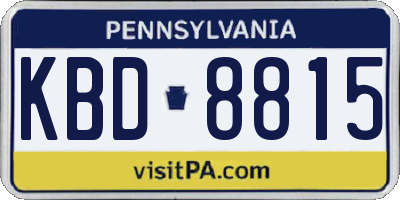 PA license plate KBD8815