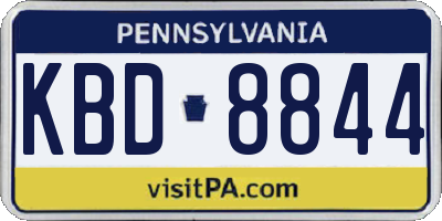 PA license plate KBD8844