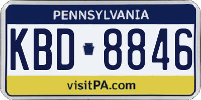 PA license plate KBD8846