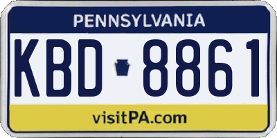 PA license plate KBD8861