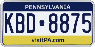 PA license plate KBD8875