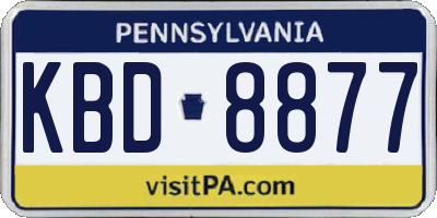 PA license plate KBD8877