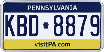 PA license plate KBD8879