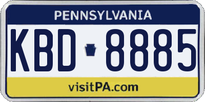 PA license plate KBD8885