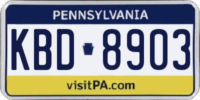 PA license plate KBD8903