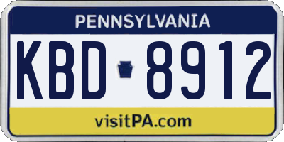 PA license plate KBD8912