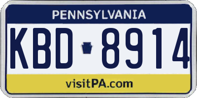 PA license plate KBD8914