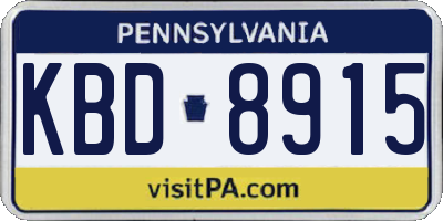 PA license plate KBD8915