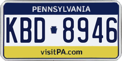 PA license plate KBD8946