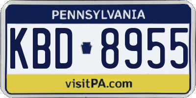 PA license plate KBD8955