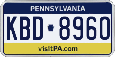 PA license plate KBD8960
