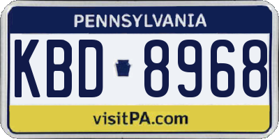 PA license plate KBD8968
