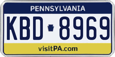 PA license plate KBD8969