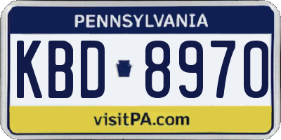 PA license plate KBD8970