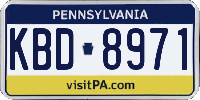 PA license plate KBD8971