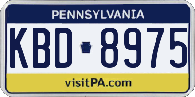 PA license plate KBD8975