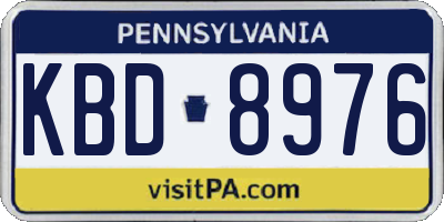PA license plate KBD8976
