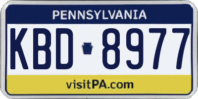 PA license plate KBD8977
