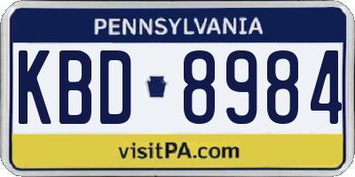 PA license plate KBD8984