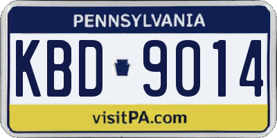 PA license plate KBD9014