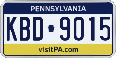 PA license plate KBD9015