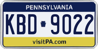 PA license plate KBD9022