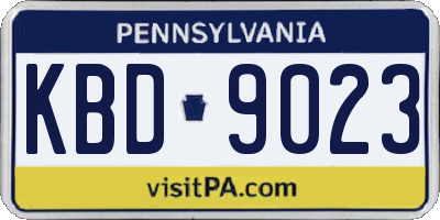 PA license plate KBD9023