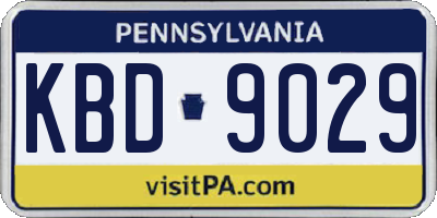 PA license plate KBD9029