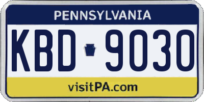 PA license plate KBD9030