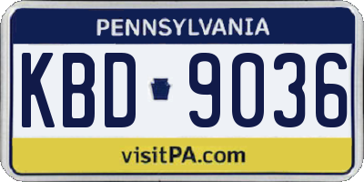 PA license plate KBD9036