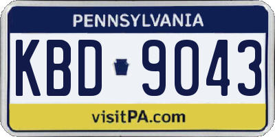 PA license plate KBD9043