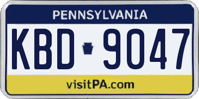 PA license plate KBD9047