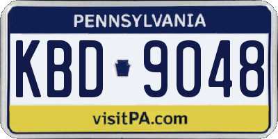PA license plate KBD9048