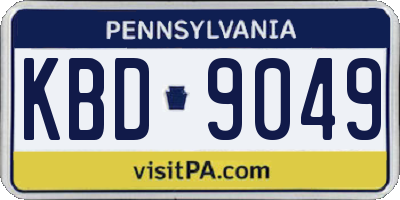 PA license plate KBD9049