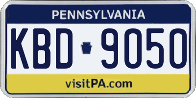 PA license plate KBD9050