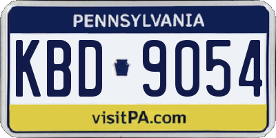 PA license plate KBD9054