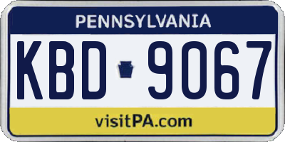 PA license plate KBD9067