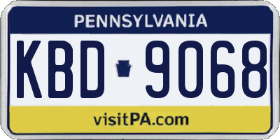 PA license plate KBD9068