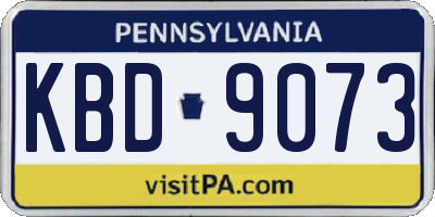 PA license plate KBD9073