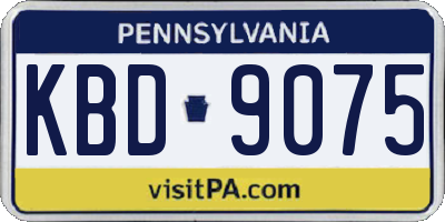 PA license plate KBD9075