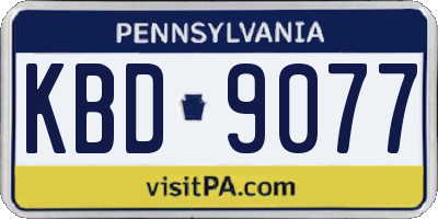 PA license plate KBD9077