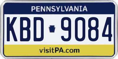 PA license plate KBD9084