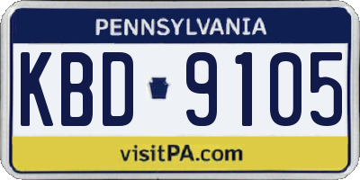 PA license plate KBD9105