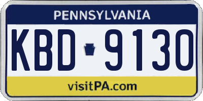 PA license plate KBD9130