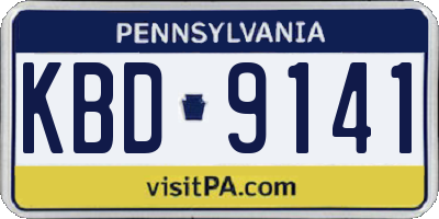 PA license plate KBD9141