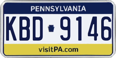 PA license plate KBD9146